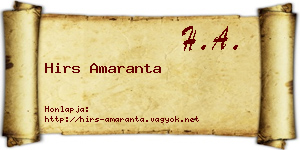 Hirs Amaranta névjegykártya